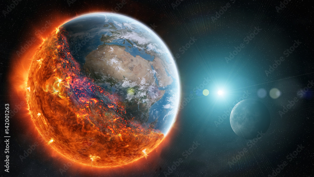 Wall mural the end of planet earth 3d rendering elements of this image furnished by nasa