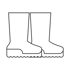 boots rubber gardening thin line vector illustration eps 10