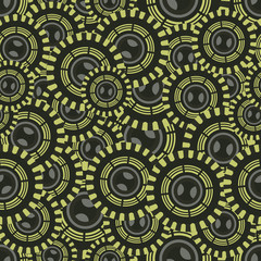 Seamless illustration with circles which made on a base victorian motif