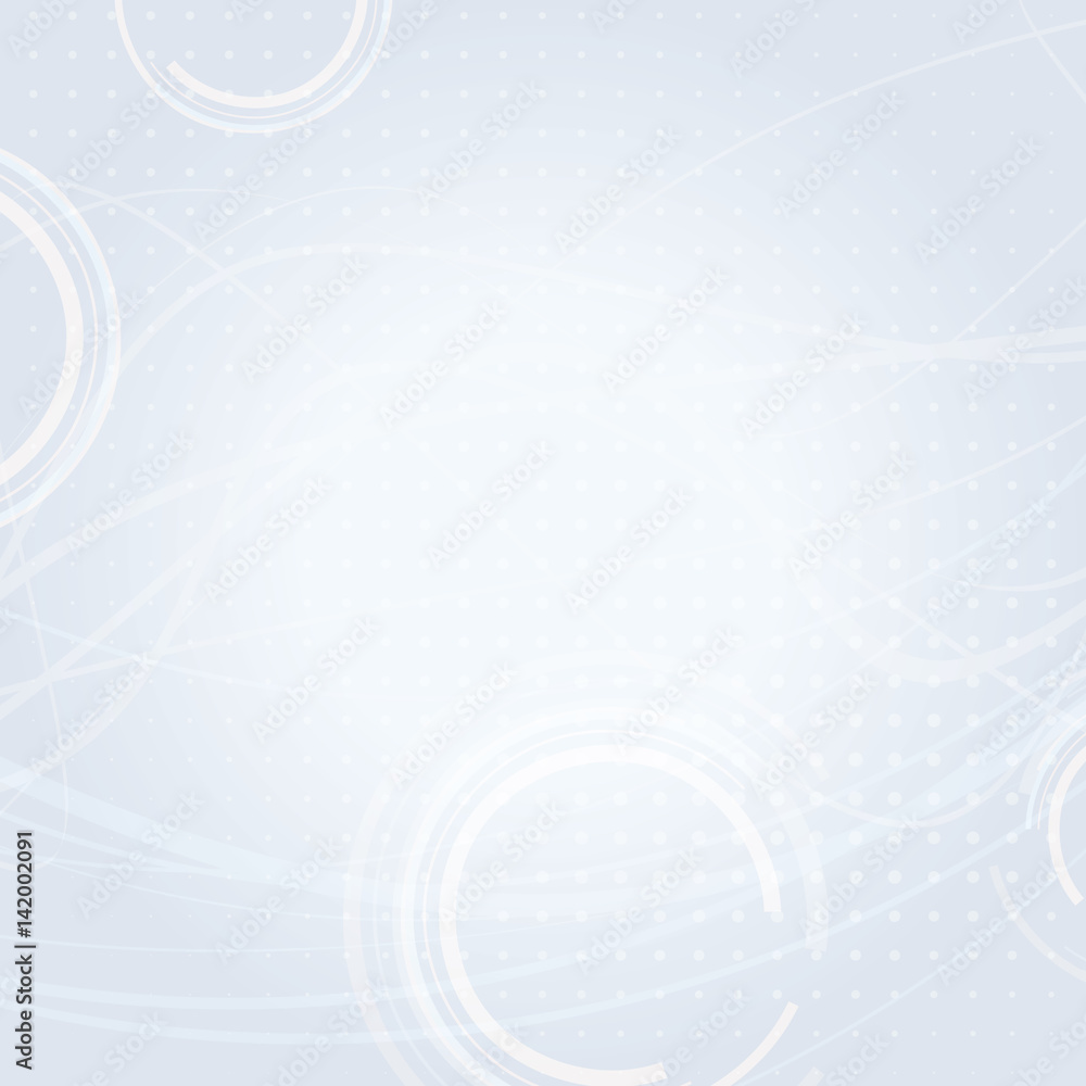 Aufkleber Light background with circles and thin wavy strips. Vector pattern
