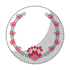floral wreath decoration card vector illustration design