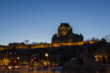 Fototapeta na wymiar Chateau Frontenac in Quebec, Canada at dusk