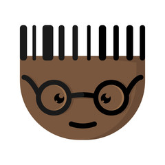 The African cartoon character with glasses