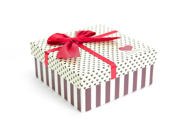 Gift box isolated white background