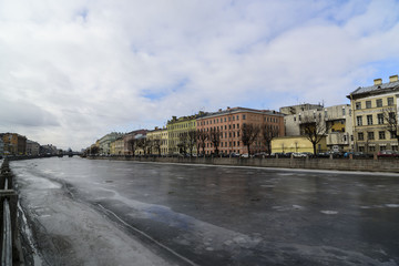Naklejka premium Embankment of the Fontanka river