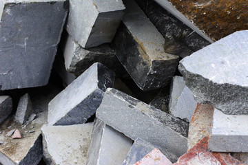Wastes from the production of granite products near the stone processing shop