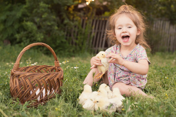 lovely kid with tiny chicken © rastlily