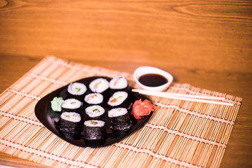 Obraz na płótnie Canvas Home Sushi rolls