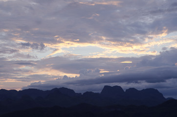 mountain landscape at Sunset