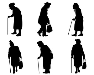 Elder women silhouettes