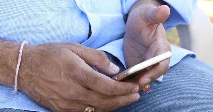 Male Model hands with cell phone