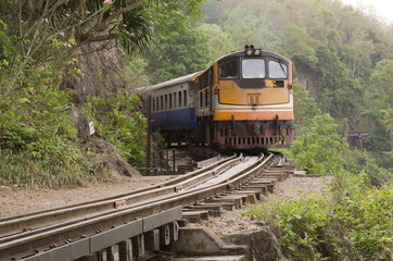 train on the railway, Thailand