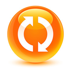 Update icon glassy orange round button