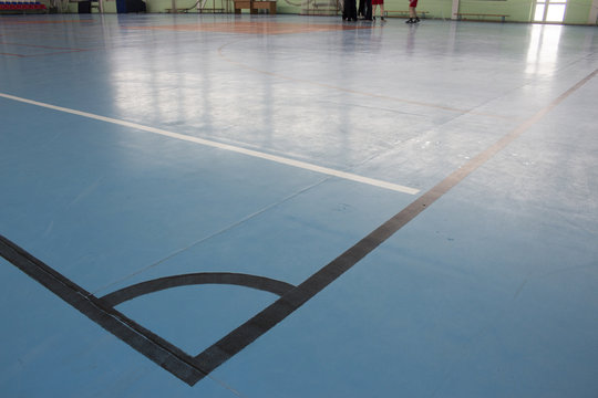 Разметка баскетбольной площадки крытого спортивного комплекса