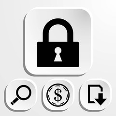 lock icon stock vector illustration flat design