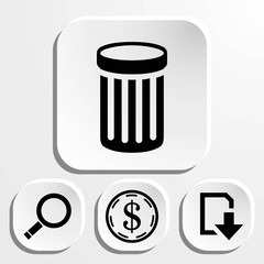 trash bin icon stock vector illustration flat design
