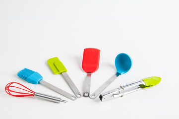 bright fun colorful kitchen baking utencils