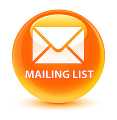 Mailing list glassy orange round button