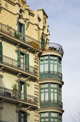 Fototapeta na wymiar Fragment of old building in Barcelona. Spain