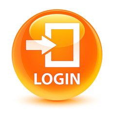 Login glassy orange round button