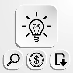 bulb icon stock vector illustration flat design