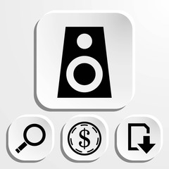 Audio speakers icon stock vector illustration flat design