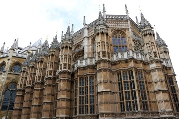 Side view of Westminster Abbey in London, United Kingdom