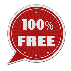 100% free red speech bubble label or sign