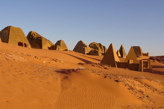 The Pyramids of Meroe of  the northern cemetery in Sudan
