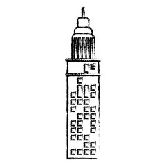 Obraz premium building facade structure icon sketch vector illustration eps 10