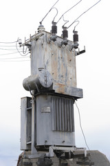 Old three phase power transformer