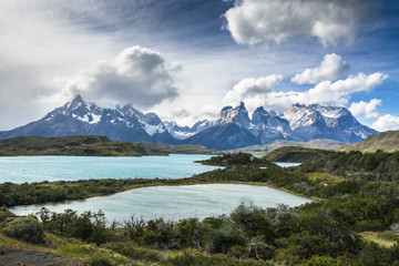 Lakes at the foot Torres del Paine, Patagonia, Chile