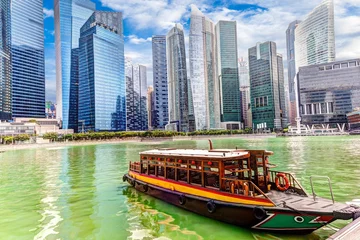Abwaschbare Fototapete Singapur Geschäftsviertel von Singapur an der Marina Bay