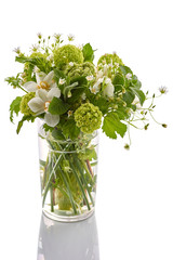 Bouquet of spring flowers on white