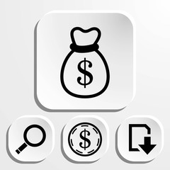 bag of money icon stock vector illustration flat design