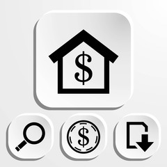 money home dollar icon stock vector illustration flat design