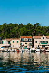 Fototapeta na wymiar Boat dock, the city of Makarska, Croatia