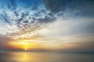 Naklejka na ściany i meble Landscape, sunset at the sea