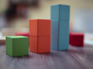 Obraz premium Wooden toy blocks background