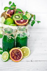 green smoothies and fruit