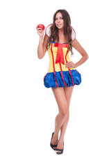 Studio photo of a beautiful girl on a white background