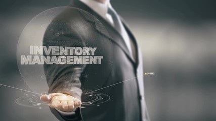 Inventory Management with hologram businessman concept