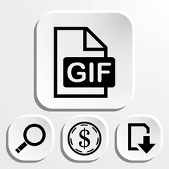 Fototapeta premium gif icon stock vector illustration flat design