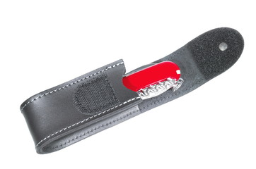 Swiss Army Knife in Pouch Isolated on White