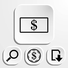 Obraz na płótnie Canvas dollar money icon stock vector illustration flat design