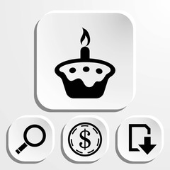 cake with candles icon stock vector illustration flat design