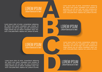 Business brochure background design with ABCD labels