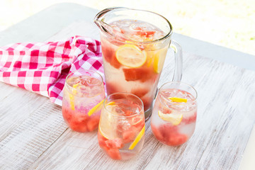 Watermelon Lemon Vitamin Water In Summer