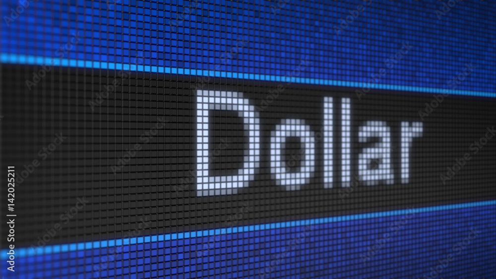 Poster ticker board with running text dollar