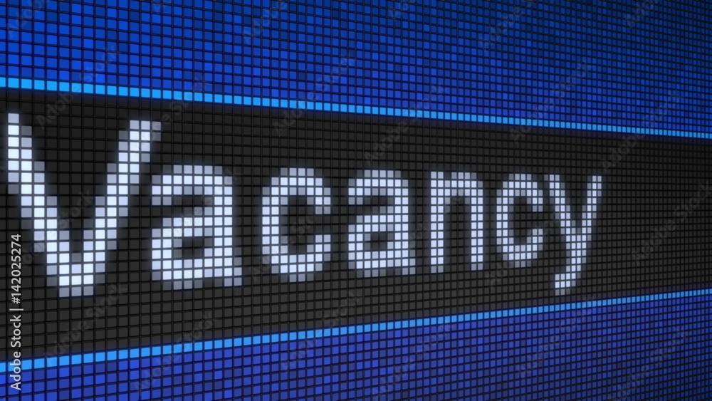 Poster ticker board with running text vacancy